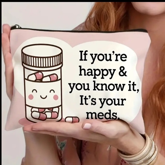 Handbags - **BUY NOW** "Happy Meds" Fun Cosmetic Bag